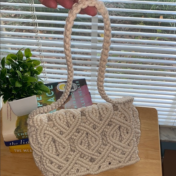 Zara Cream Macramé Shoulder Bag - Picture 6 of 7